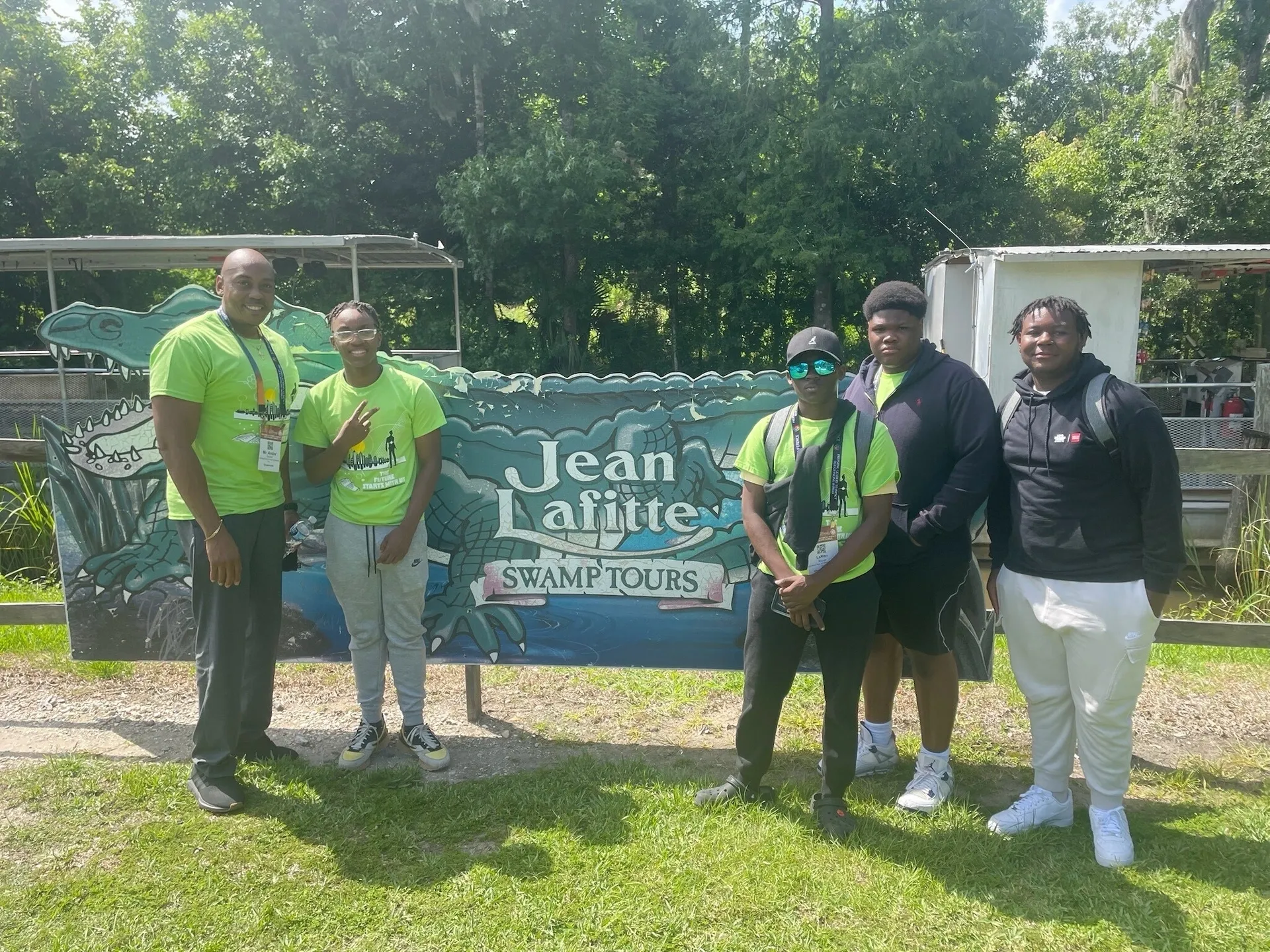 Friends enjoying a day at the swamp