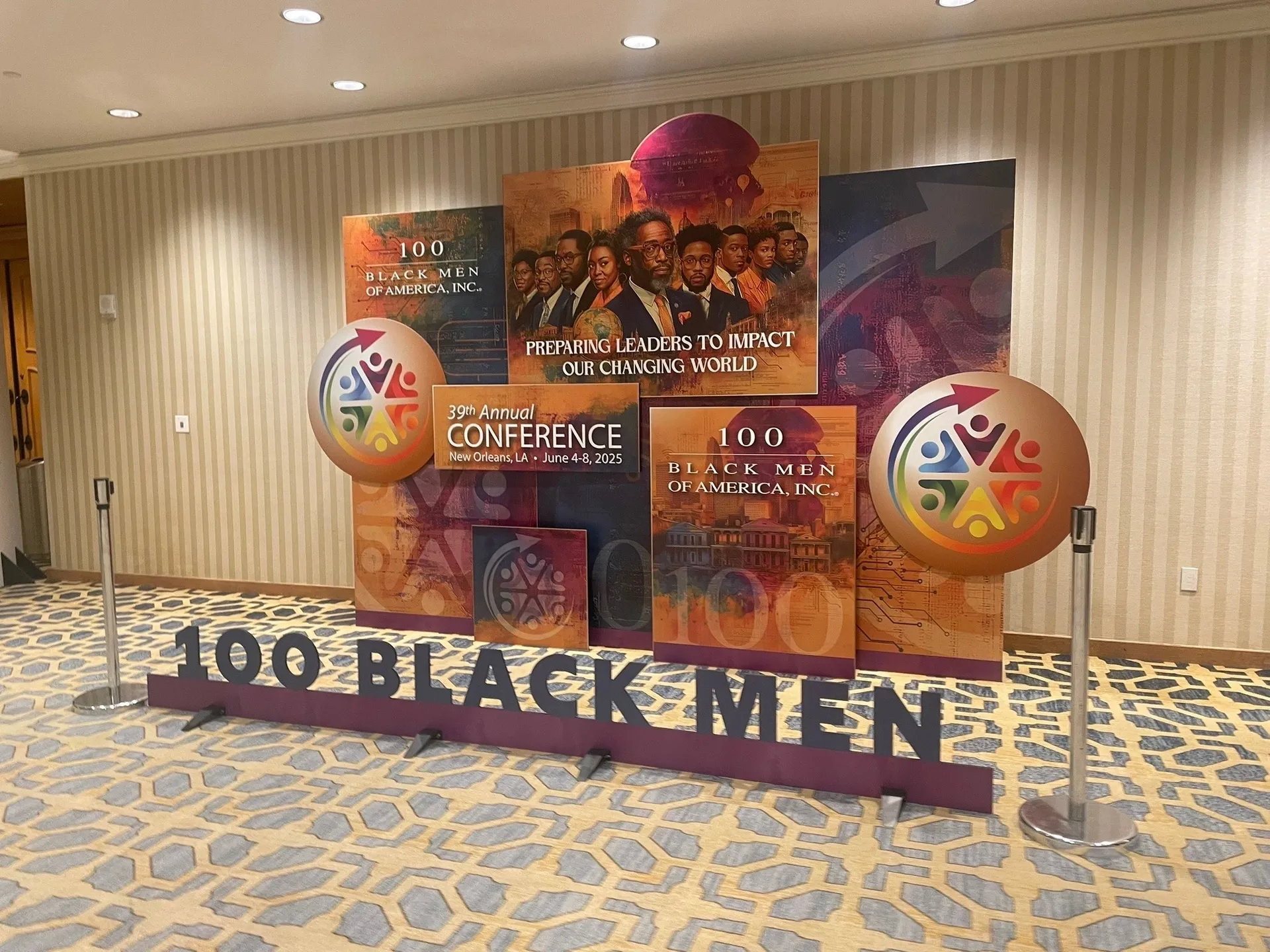 Annual conference signage in a hallway
